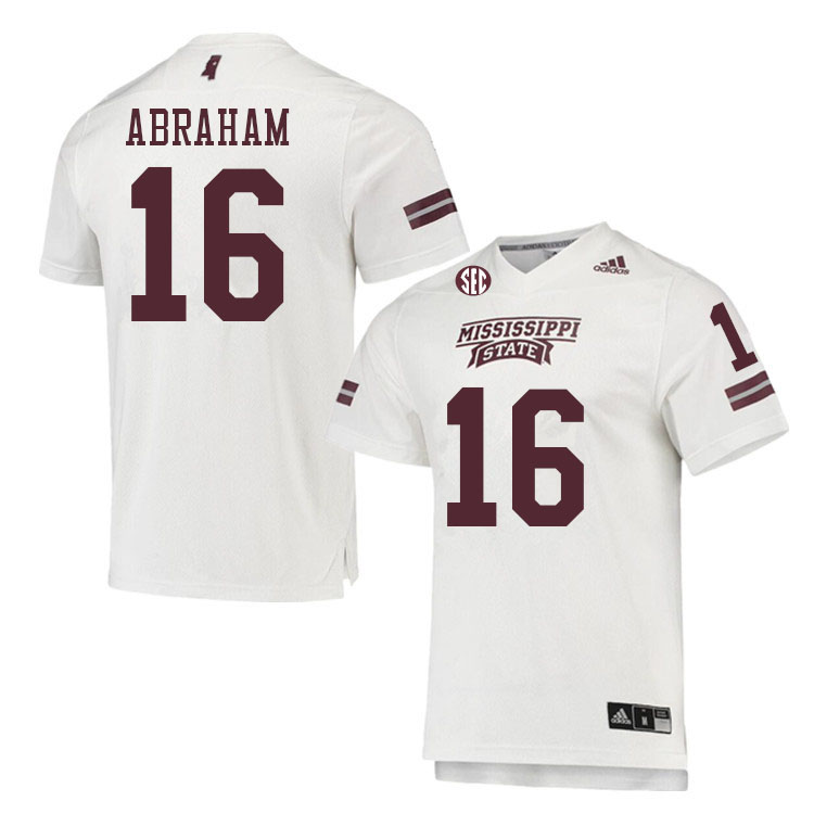 Men #16 Jack Abraham Mississippi State Bulldogs College Football Jerseys Sale-White